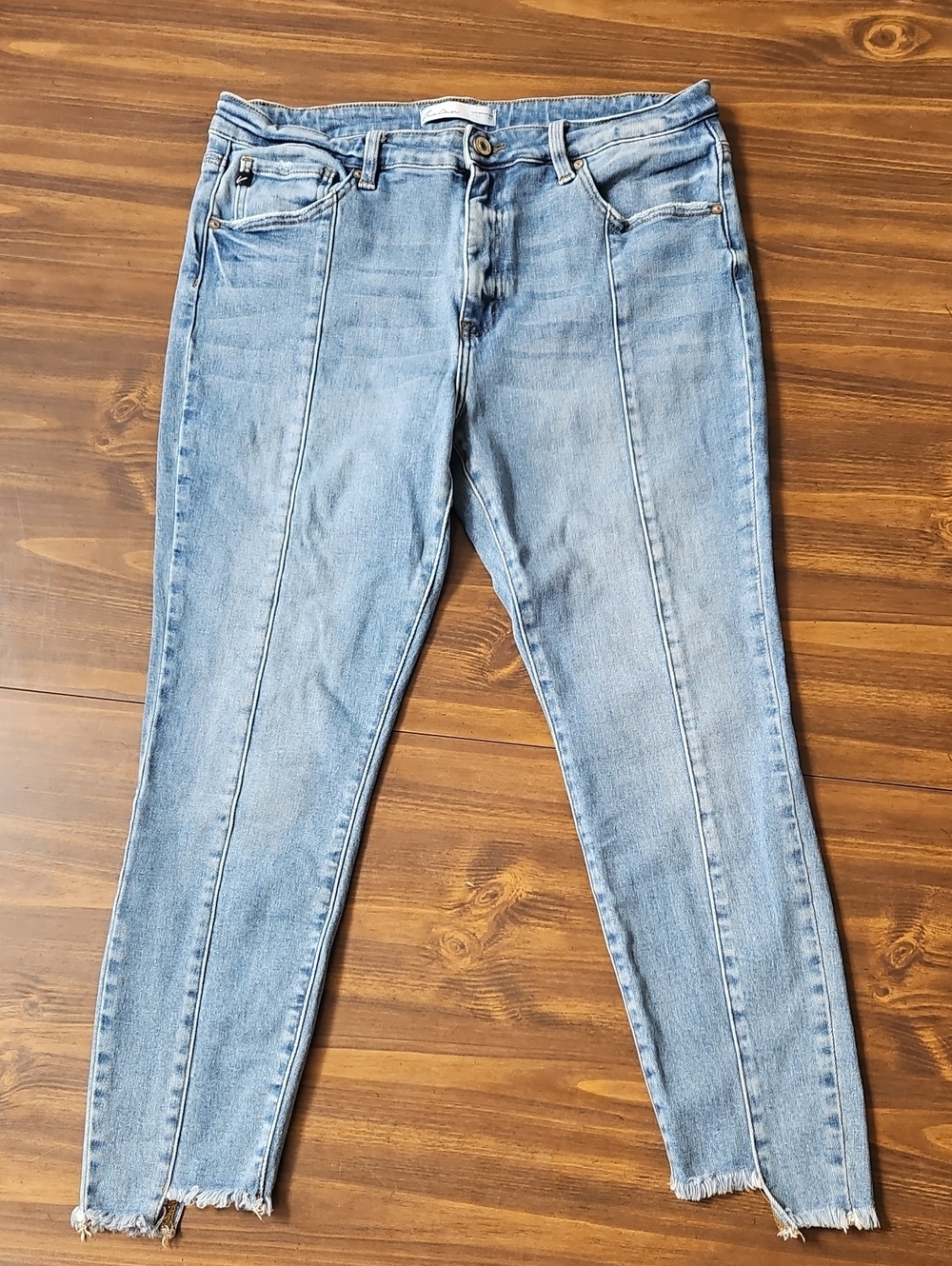 KanCan Light Blue High-Rise Skinny Jeans with Front Seam